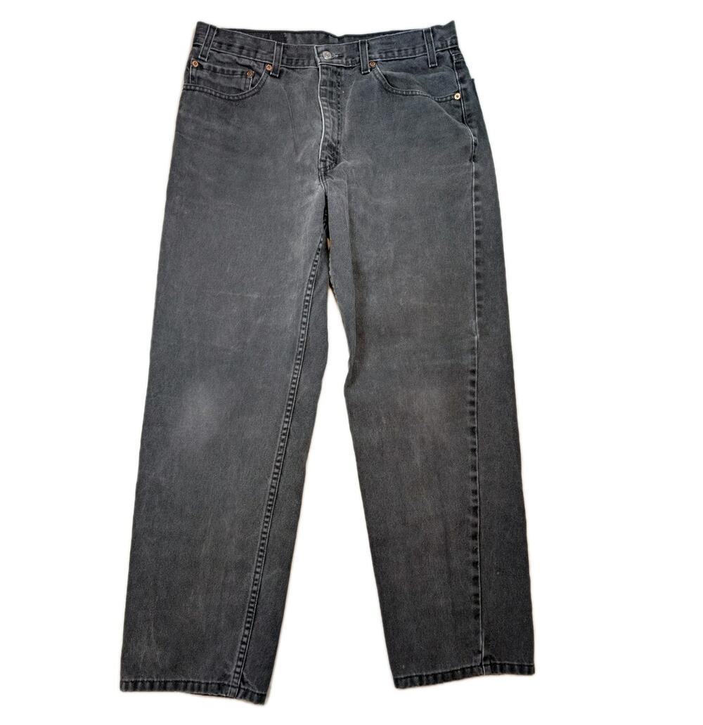 Levi’s 550 Relaxed Fit Jeans Light Wash Black Mens 36 x 30 90s Streetwear Y2K